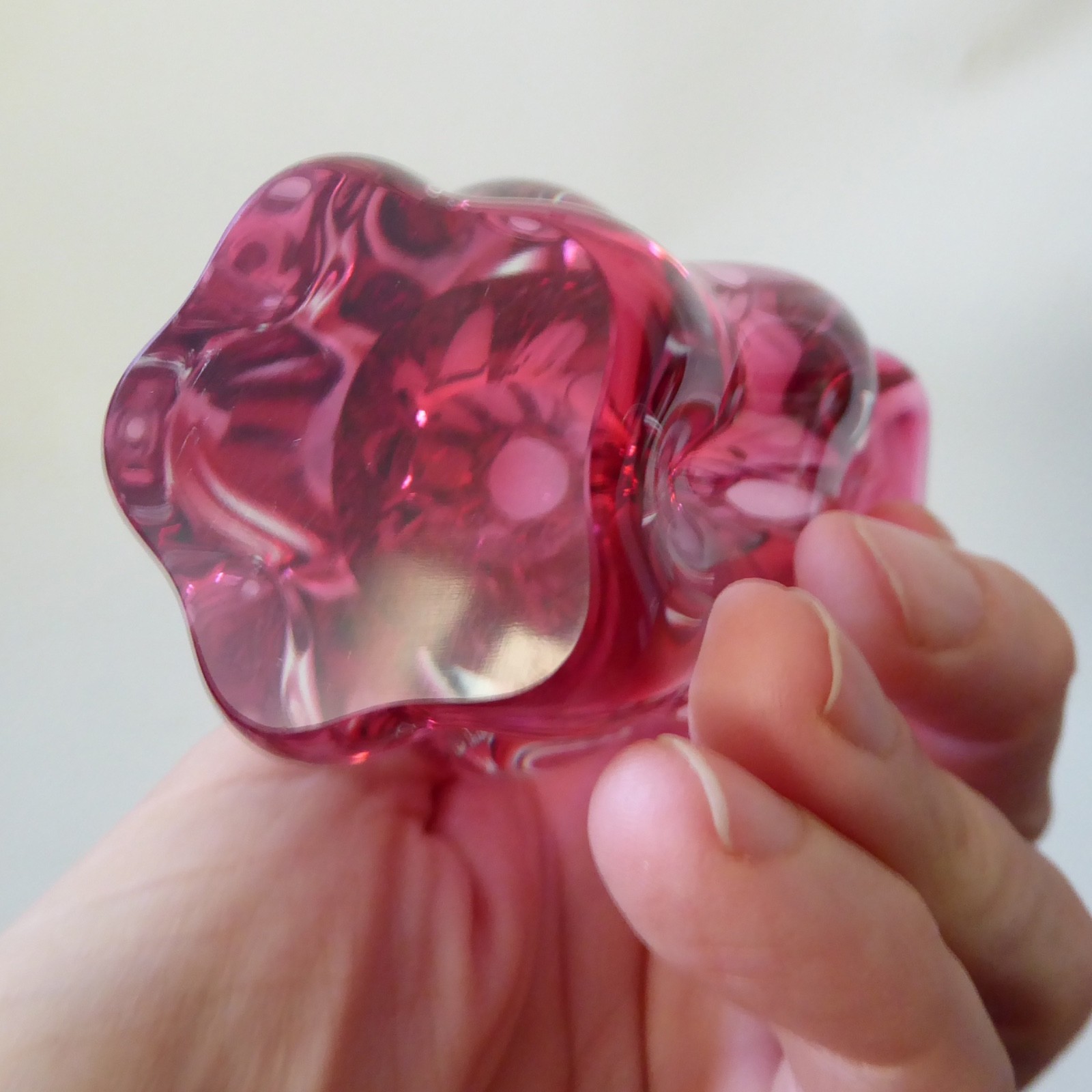 Chribska Josef Hospodka, Czech art glass cranberry pink vase. Vintage Bohemian - Image 8