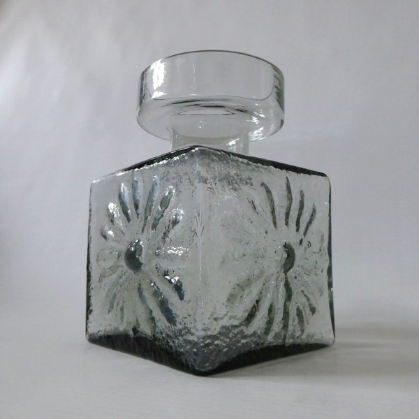 Dartington Frank Thrower FT60 Midnight grey art glass vase. 1960s vintage crystl - Image 11
