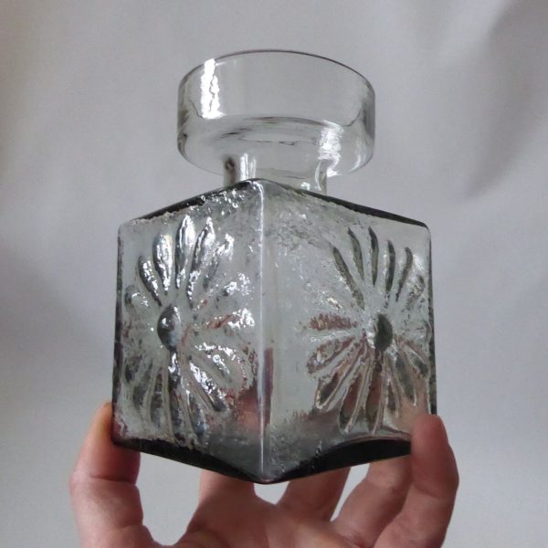 Dartington Frank Thrower FT60 Midnight grey art glass vase. 1960s vintage crystl - Image 3