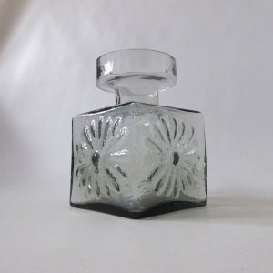 Dartington Frank Thrower FT60 Midnight grey art glass vase. 1960s vintage crystl