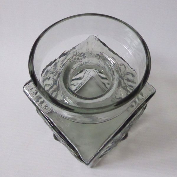 Dartington Frank Thrower FT60 Midnight grey art glass vase. 1960s vintage crystl - Image 8