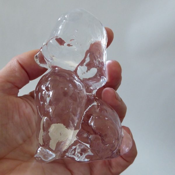Eda Kristall, Nya Glasbruket Sweden art glass Poodle dog paperweight figurine - Image 3