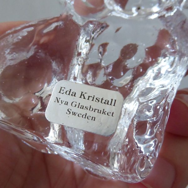 Eda Kristall, Nya Glasbruket Sweden art glass Poodle dog paperweight figurine - Image 5