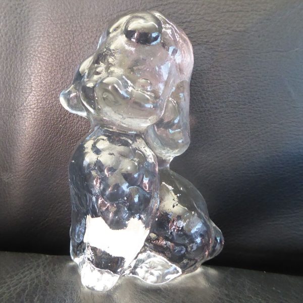 Eda Kristall, Nya Glasbruket Sweden art glass Poodle dog paperweight figurine - Image 9