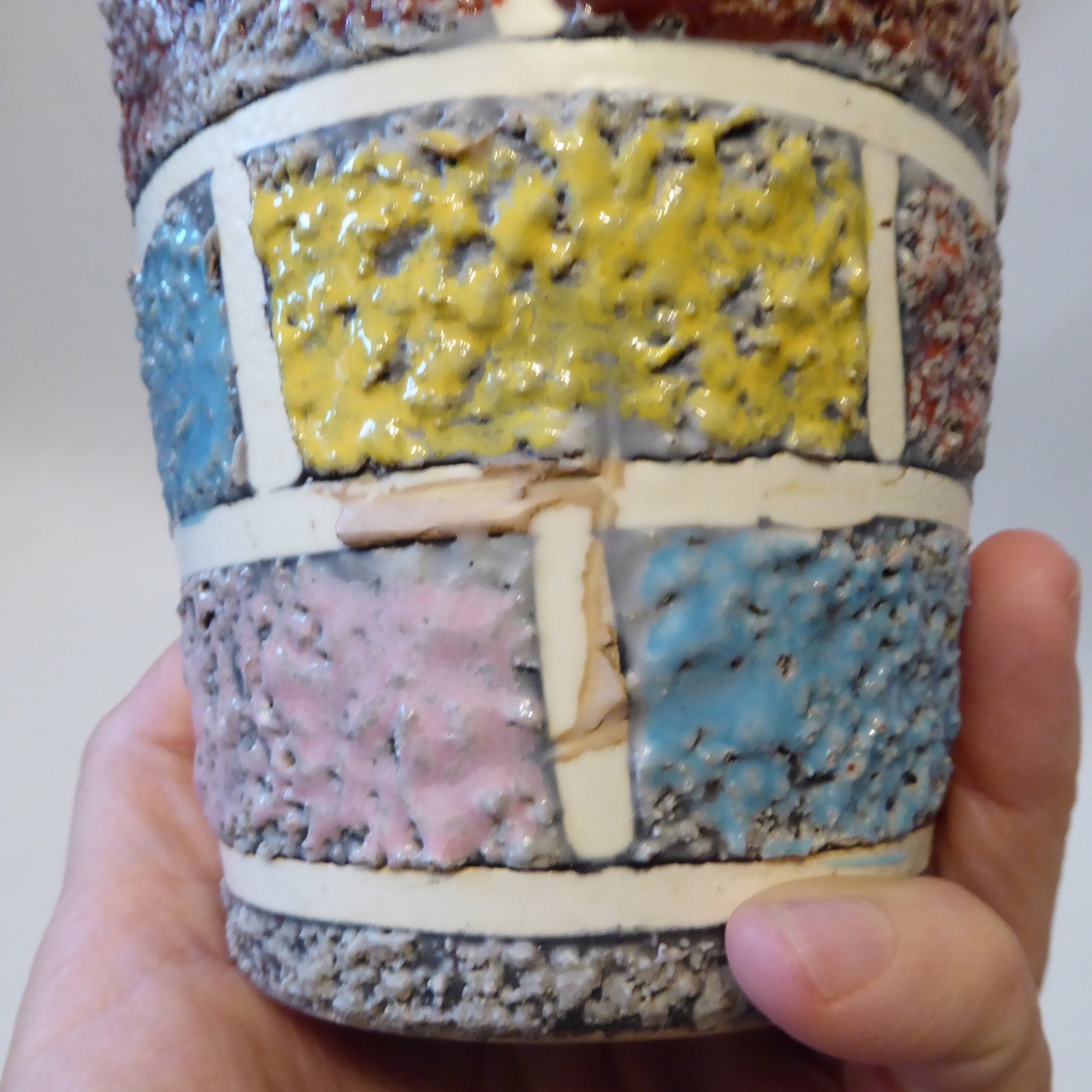 Fratelli Fanciullacci 1960s Italian pottery brick vase, Mid century modern, 5393 - Image 14