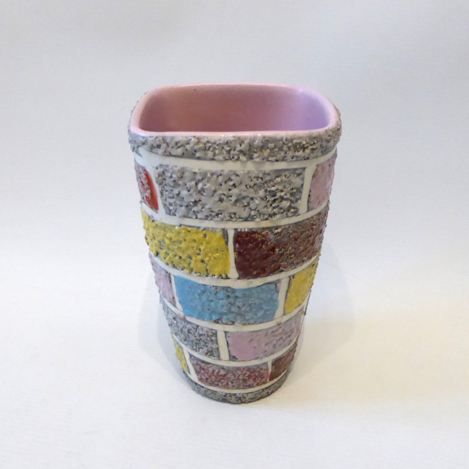 Fratelli Fanciullacci 1960s Italian pottery brick vase, Mid century modern, 5393 - Image 3