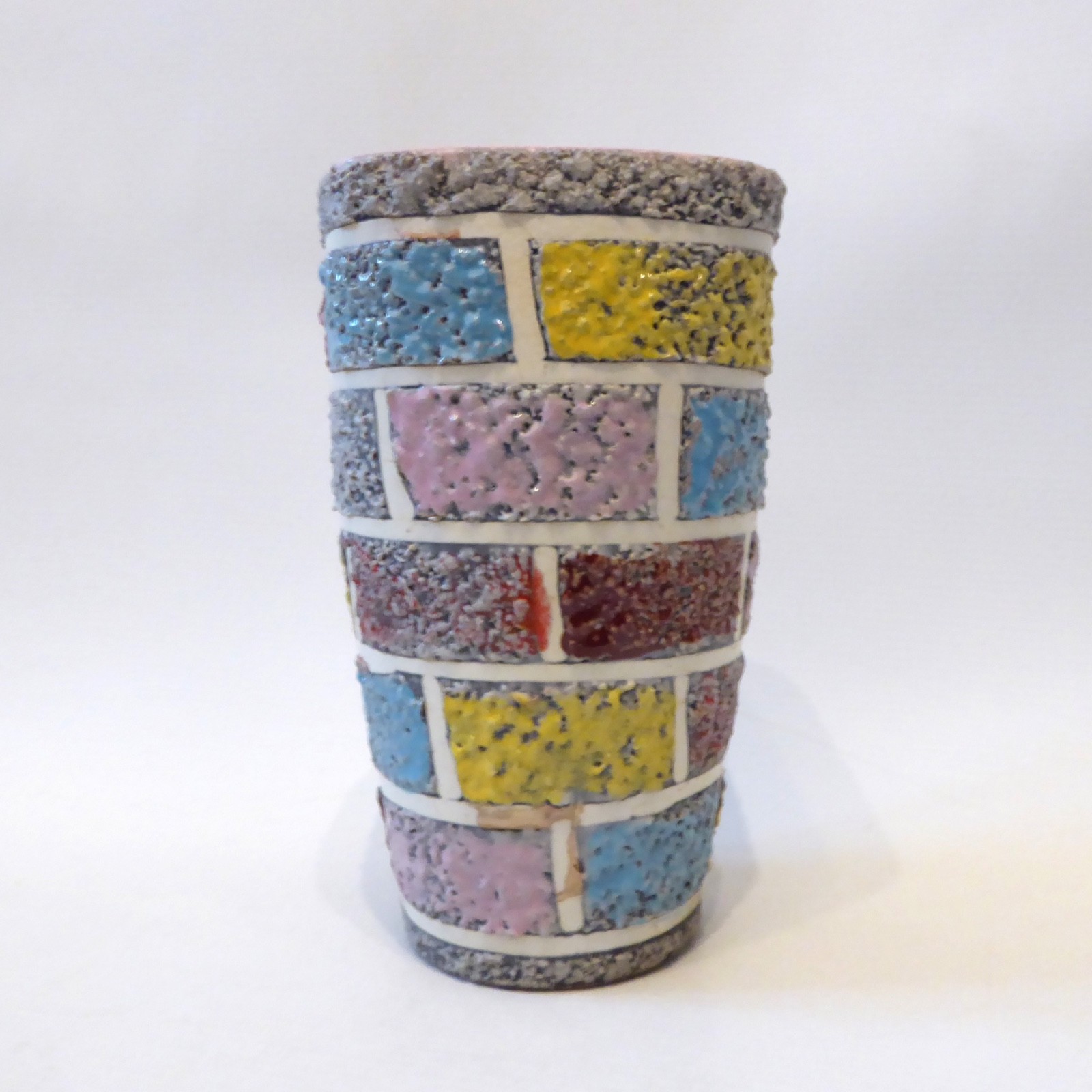 Fratelli Fanciullacci 1960s Italian pottery brick vase, Mid century modern, 5393 - Image 4