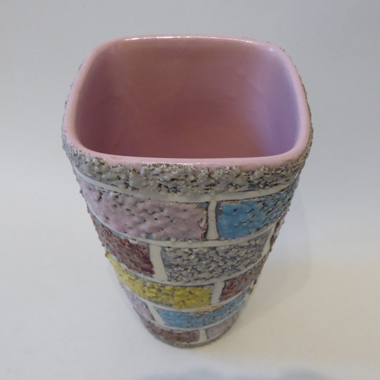 Fratelli Fanciullacci 1960s Italian pottery brick vase, Mid century modern, 5393 - Image 6