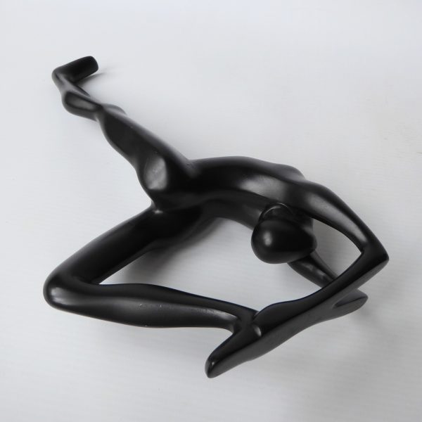 Gymnast dancer figurine, black sculpture statue. Modernist female figure retro - Image 11