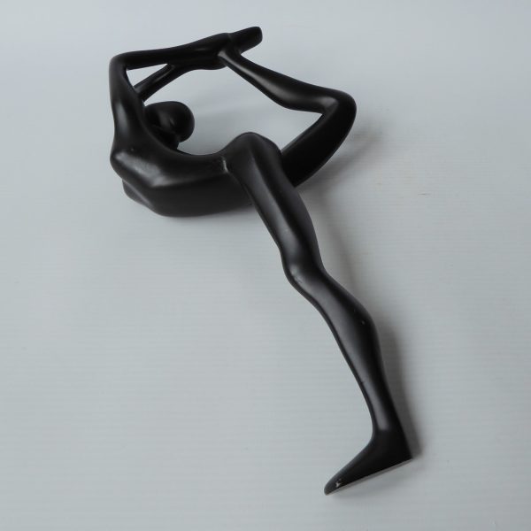 Gymnast dancer figurine, black sculpture statue. Modernist female figure retro - Image 12