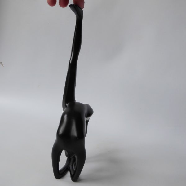 Gymnast dancer figurine, black sculpture statue. Modernist female figure retro - Image 13