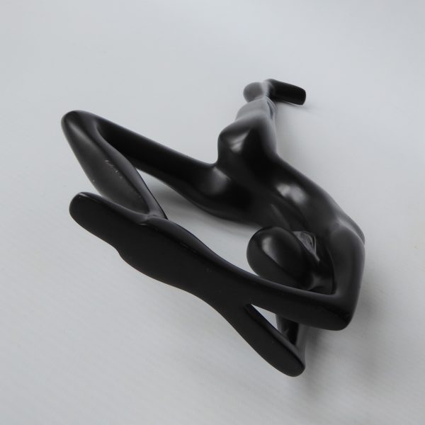 Gymnast dancer figurine, black sculpture statue. Modernist female figure retro - Image 14