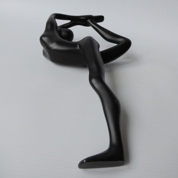 Gymnast dancer figurine, black sculpture statue. Modernist female figure retro - Image 15