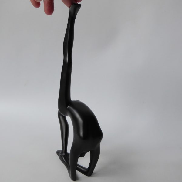 Gymnast dancer figurine, black sculpture statue. Modernist female figure retro - Image 6