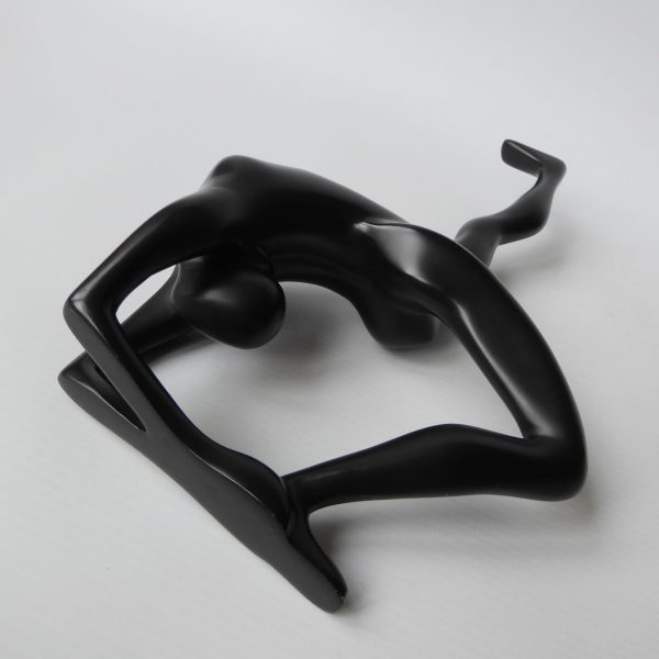 Gymnast dancer figurine, black sculpture statue. Modernist female figure retro - Image 10