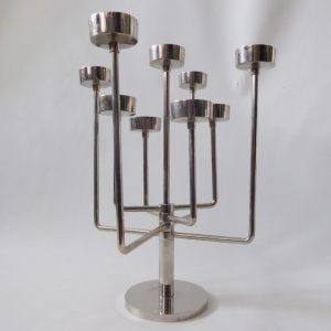 Habitat Klein vintage candelabra adjustable tealight 9-arm candle holder, chrome
