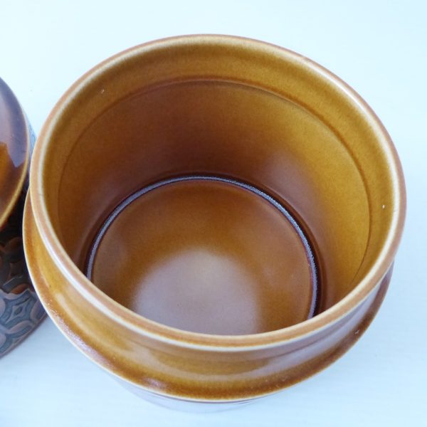 Hornsea Heirloom & Saffron short blank canisters jars, 70s retro vintage pottery - Image 11