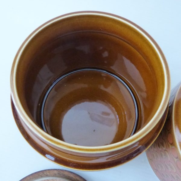 Hornsea Heirloom & Saffron short blank canisters jars, 70s retro vintage pottery - Image 10