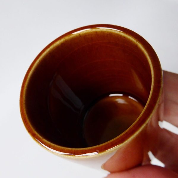 Hornsea Pottery C Scroll vintage Sage herb jar container pot. 1960s brown short - Image 9