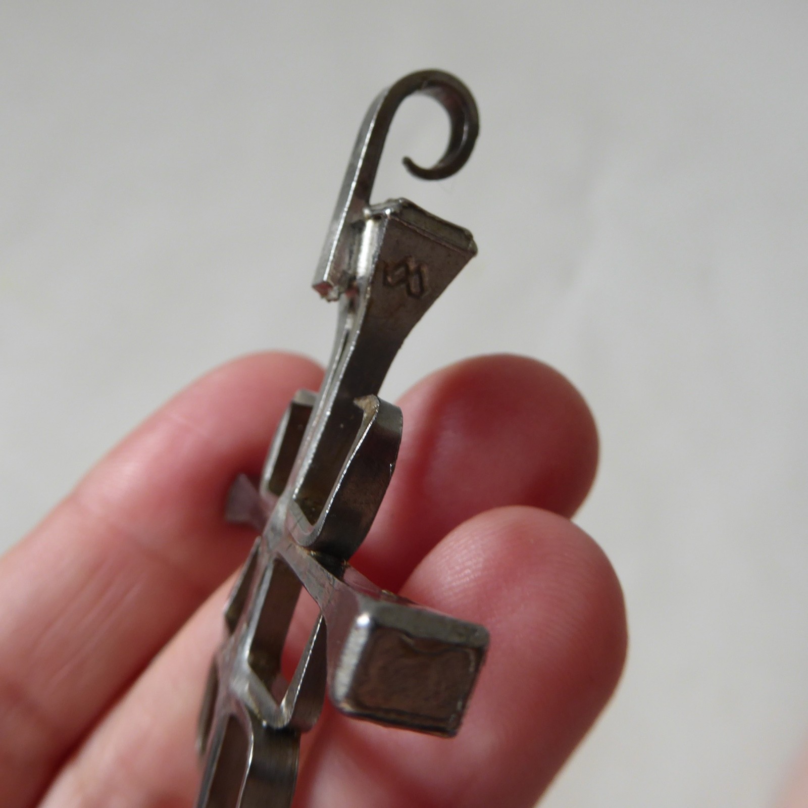 Horseshoe nail cross pendant for necklace, brutalist retro artisan boho handmade - Image 7