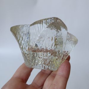 Indiana Glass votive tealight/taper dinner candle holder. Icy Scandi style retro