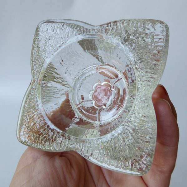 Indiana Glass votive tealight/taper dinner candle holder. Icy Scandi style retro - Image 10