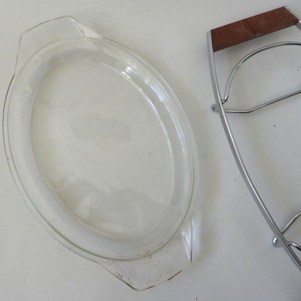 JAJ Pyrex Briarwood opal glass oval casserole dish 524 + lid + stand. 70s retro - Image 13