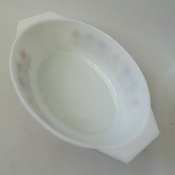JAJ Pyrex Briarwood opal glass oval casserole dish 524 + lid + stand. 70s retro - Image 15