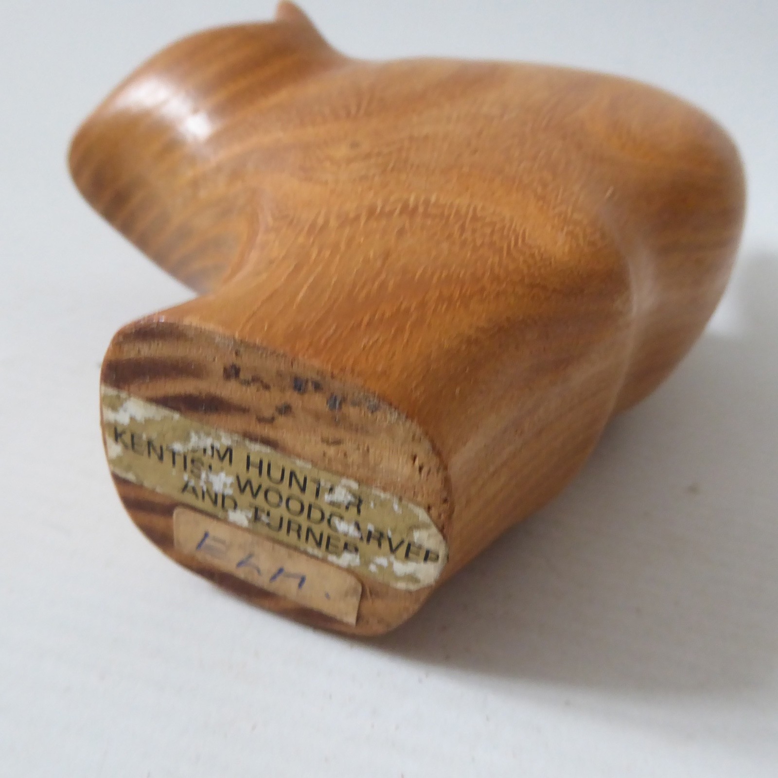 Jim Hunter carved elm blond wood cat figurine, modernist minimalist standing - Image 14