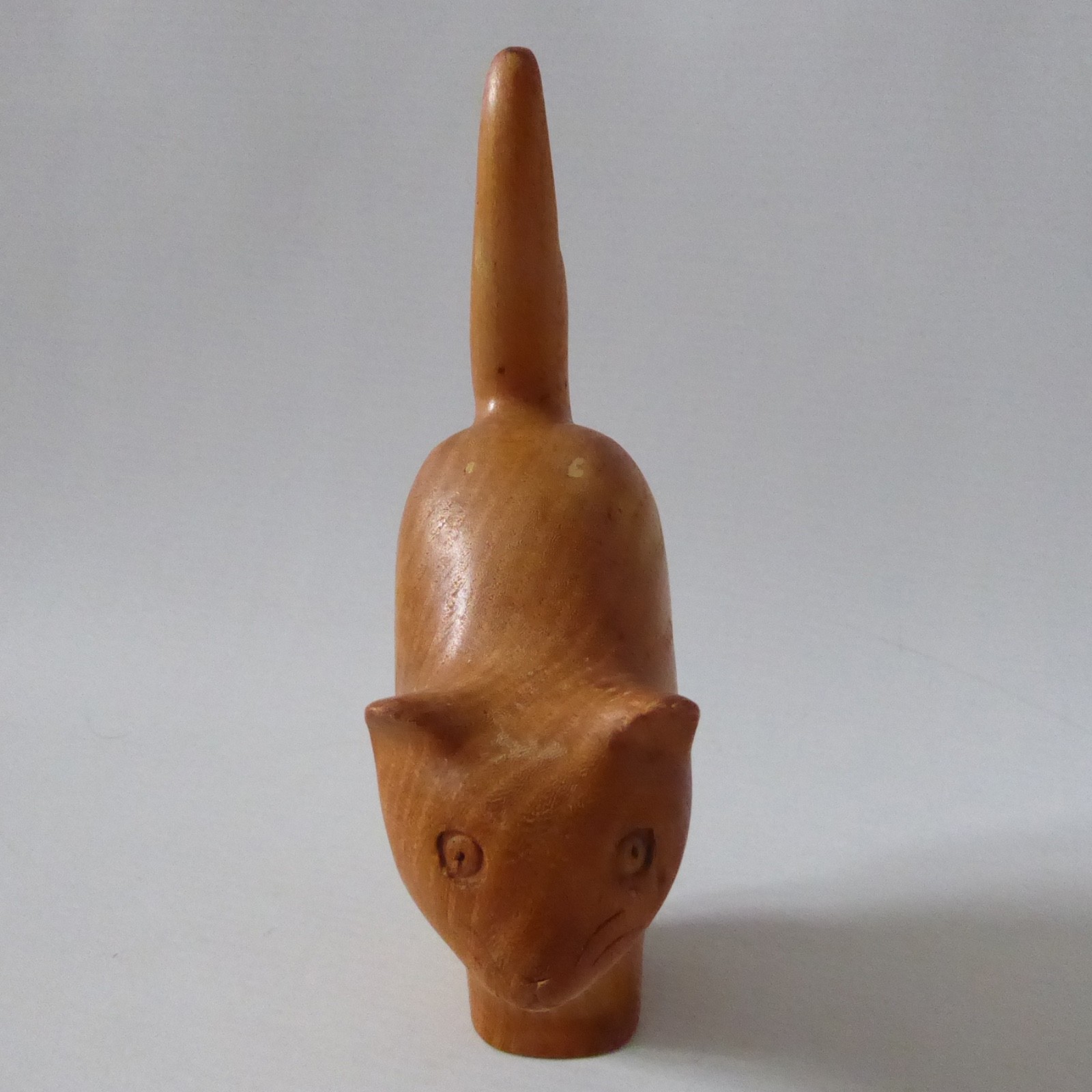Jim Hunter carved elm blond wood cat figurine, modernist minimalist standing - Image 6
