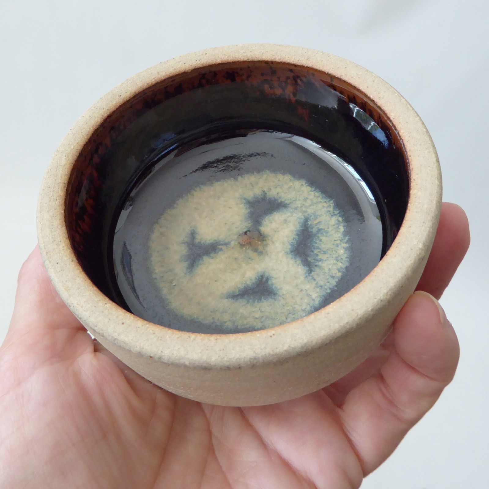 John Harlow vintage studio pottery small stoneware bowl, decorative glazed inner - Image 7