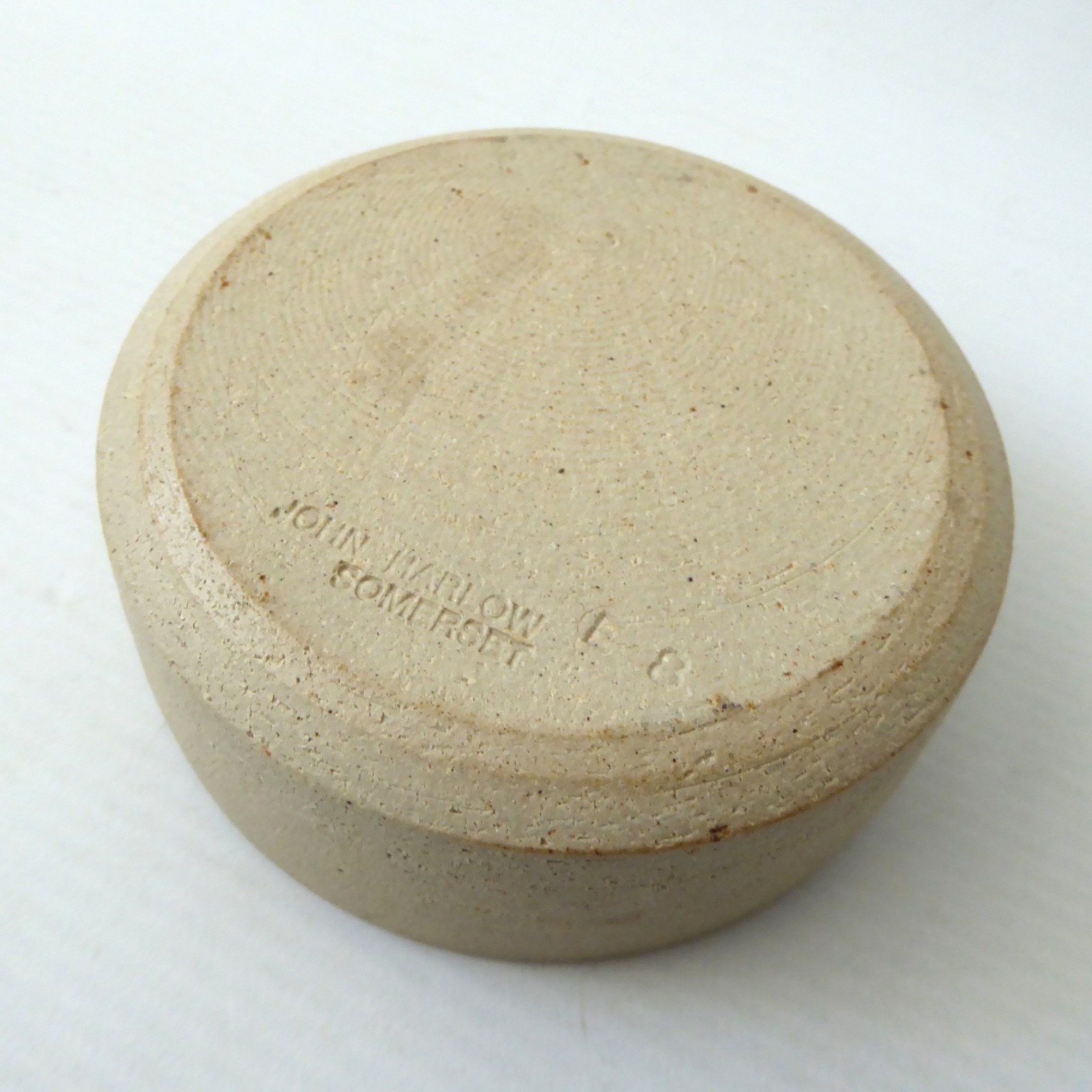 John Harlow vintage studio pottery small stoneware bowl, decorative glazed inner - Image 9