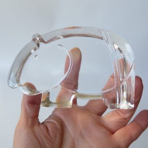 Kosta Boda TAPIR Bertil Vallien, art glass figurine. Zoo Series 1982 paperweight