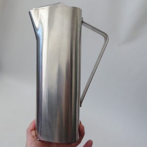 Lone Sachs, DFK Lundtofte Denmark vintage stainless steel tall pitcher water jug