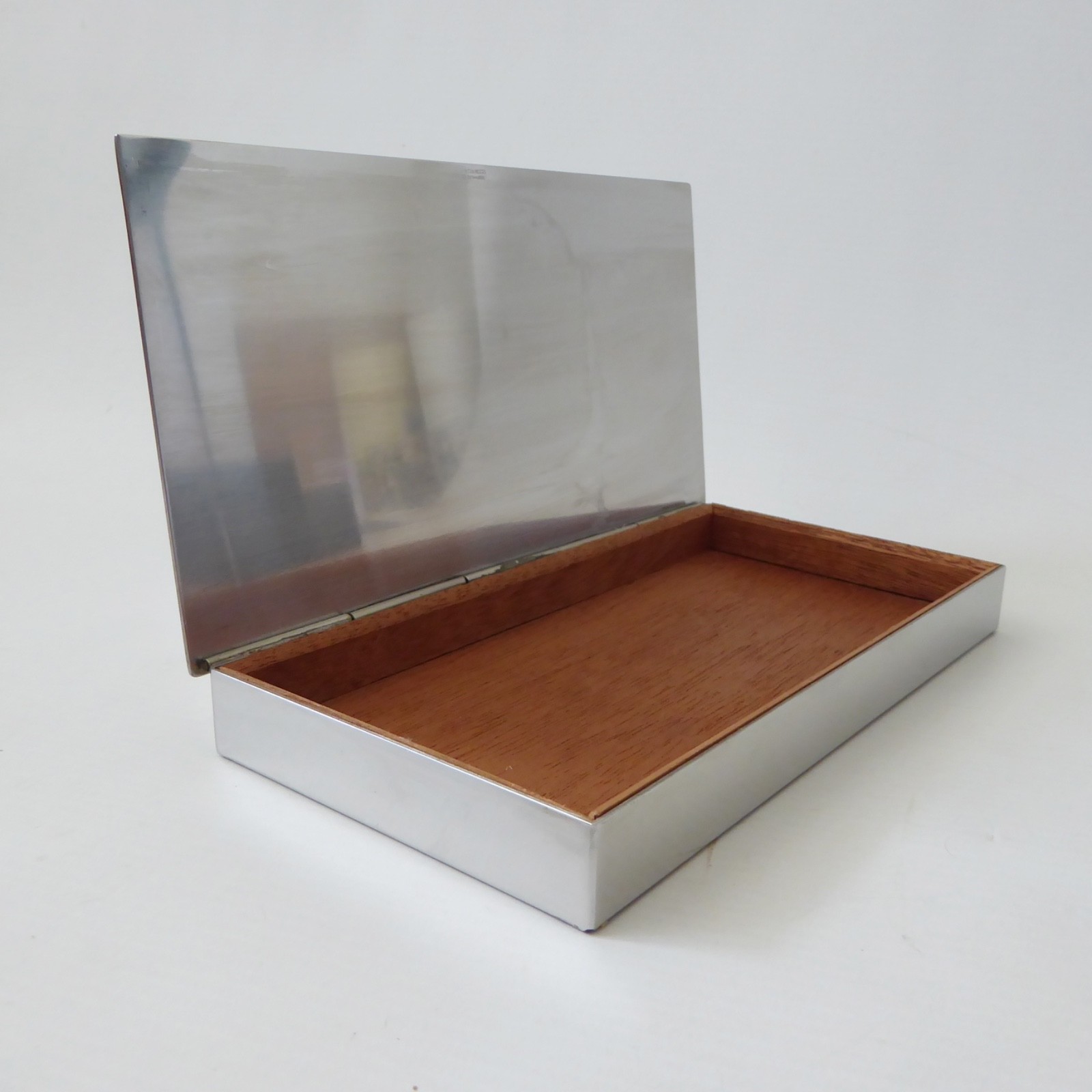 MG Denmark stainless steel cigarette box case, Danish modernist slim vintage 60s - Image 11