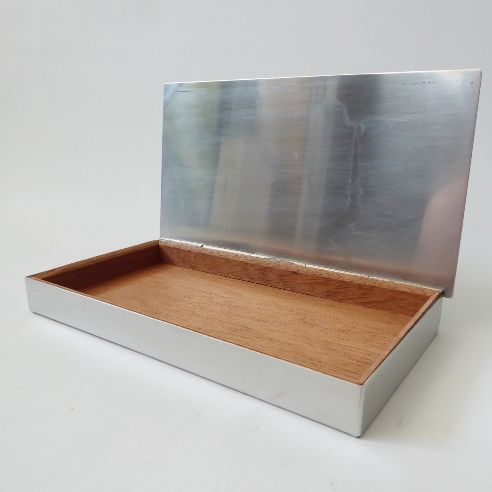 MG Denmark stainless steel cigarette box case, Danish modernist slim vintage 60s - Image 8