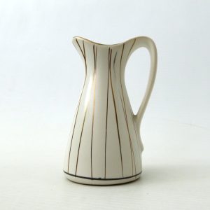 Marzi & Remy West German 2009/9 jug vase, vintage 50s hand painted gold stripes