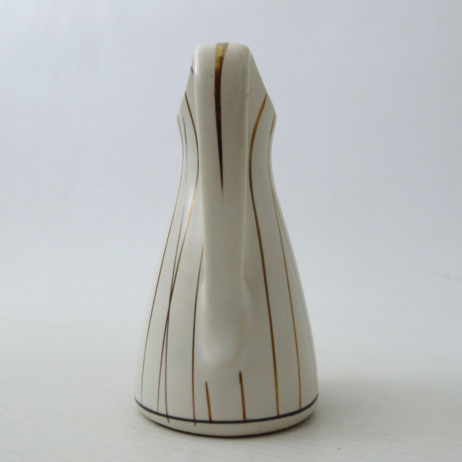 Marzi & Remy West German 2009/9 jug vase, vintage 50s hand painted gold stripes - Image 4