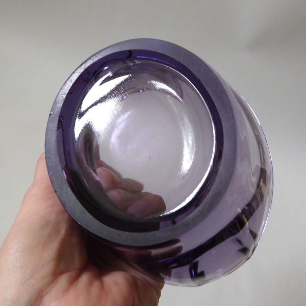 Mid century Czech František Zemek Rudolfova Hut, art glass purple ashtray bowl - Image 8