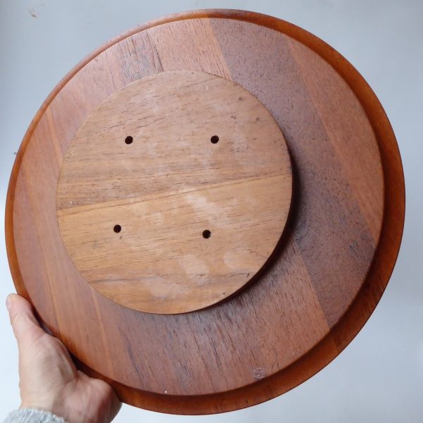 Mid century Digsmed Denmark Lazy Susan tray. Rotating teak wood party food dish - Image 12