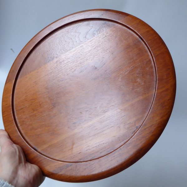 Mid century Digsmed Denmark Lazy Susan tray. Rotating teak wood party food dish - Image 13