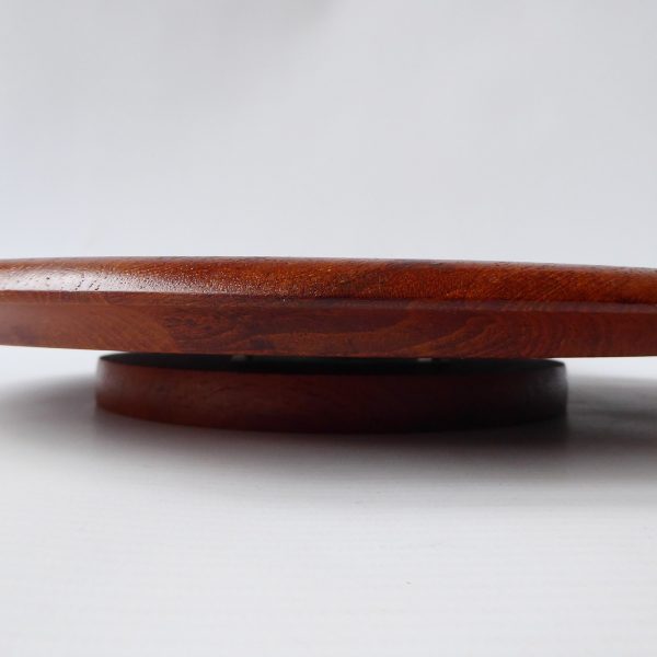 Mid century Digsmed Denmark Lazy Susan tray. Rotating teak wood party food dish - Image 4