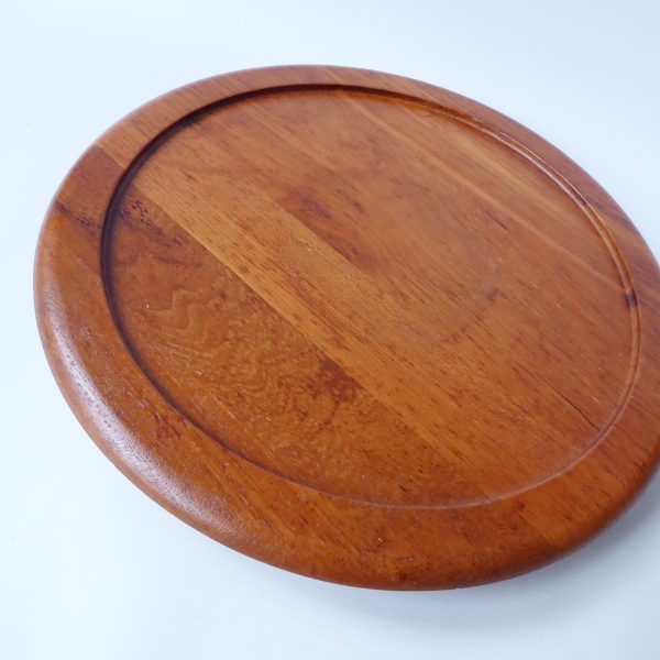 Mid century Digsmed Denmark Lazy Susan tray. Rotating teak wood party food dish - Image 5