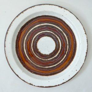 Midwinter Stonehenge Earth large 10" dinner serving plate, brown stripe, retro