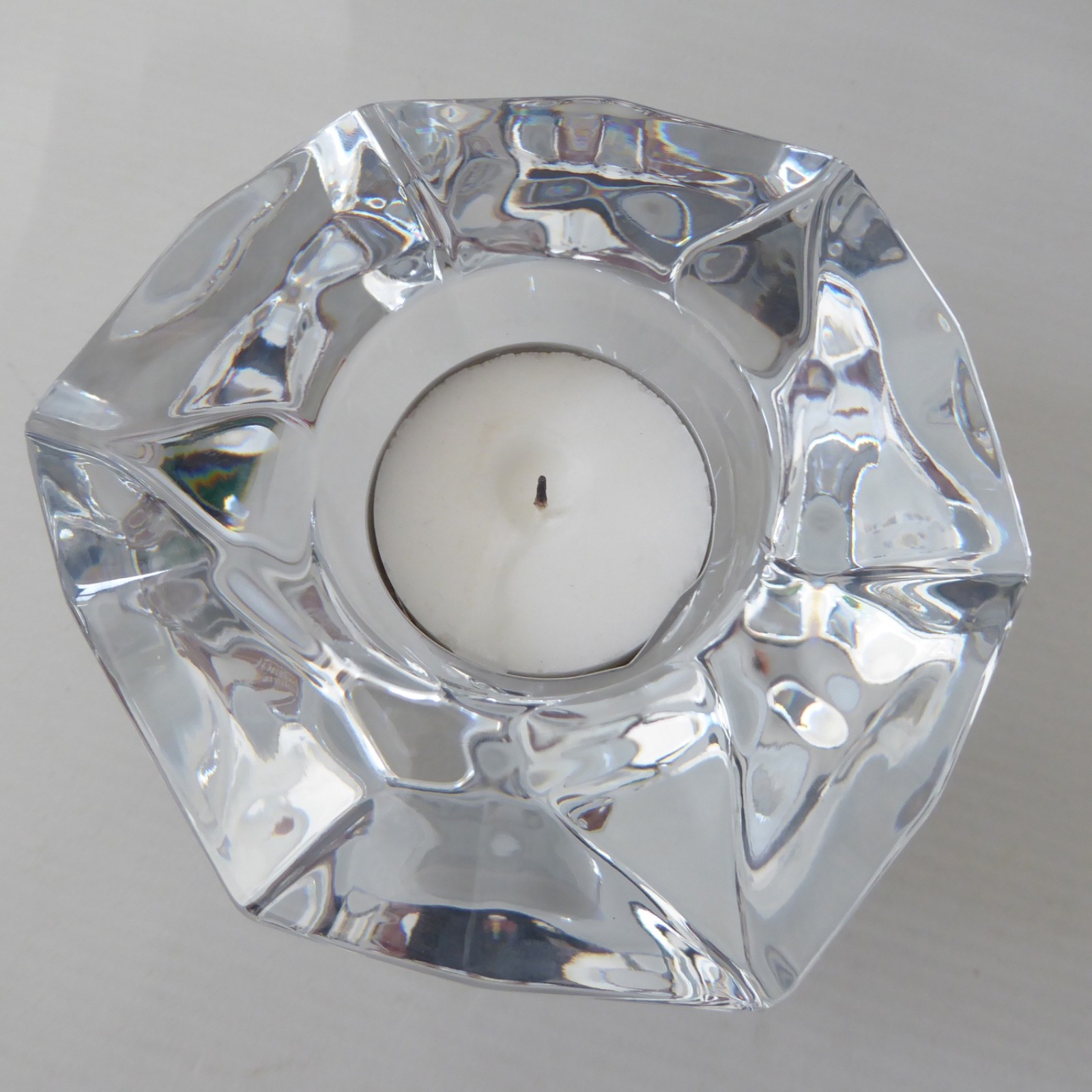 Orrefors Sweden Precious crystal tealight votive candle holder, Malin Lindahl