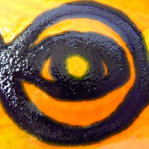 Poole Pottery Loretta Leigh 1970 vintage retro orange plate dish oval 361, eyes - Image 11