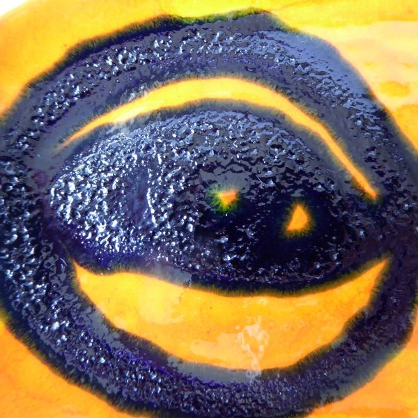 Poole Pottery Loretta Leigh 1970 vintage retro orange plate dish oval 361, eyes - Image 10