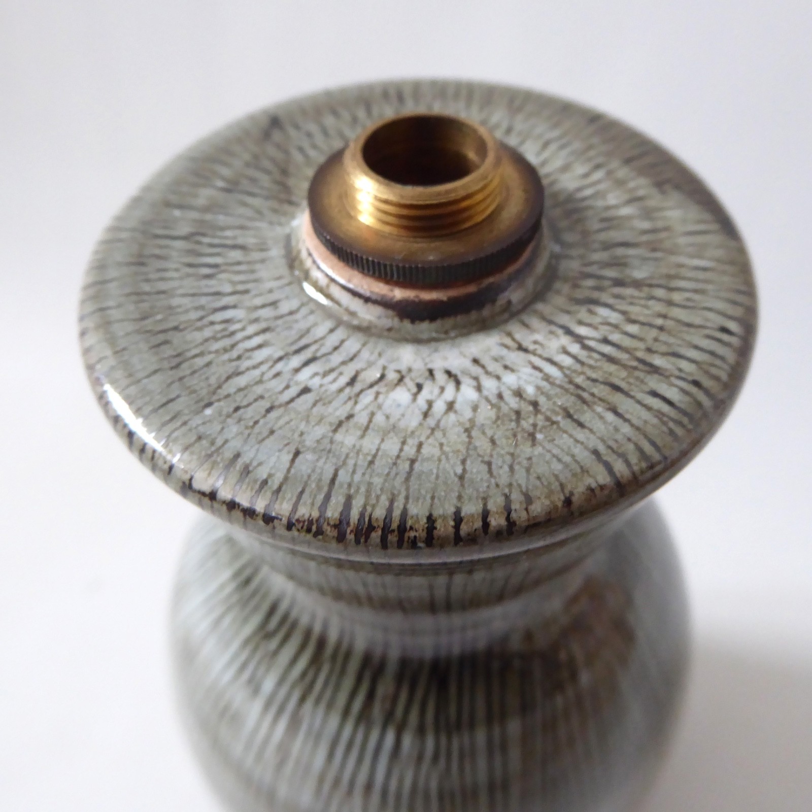 Rye Pottery vintage sgraffito grey table lamp base, 1960s mid century, Sussex - Image 11