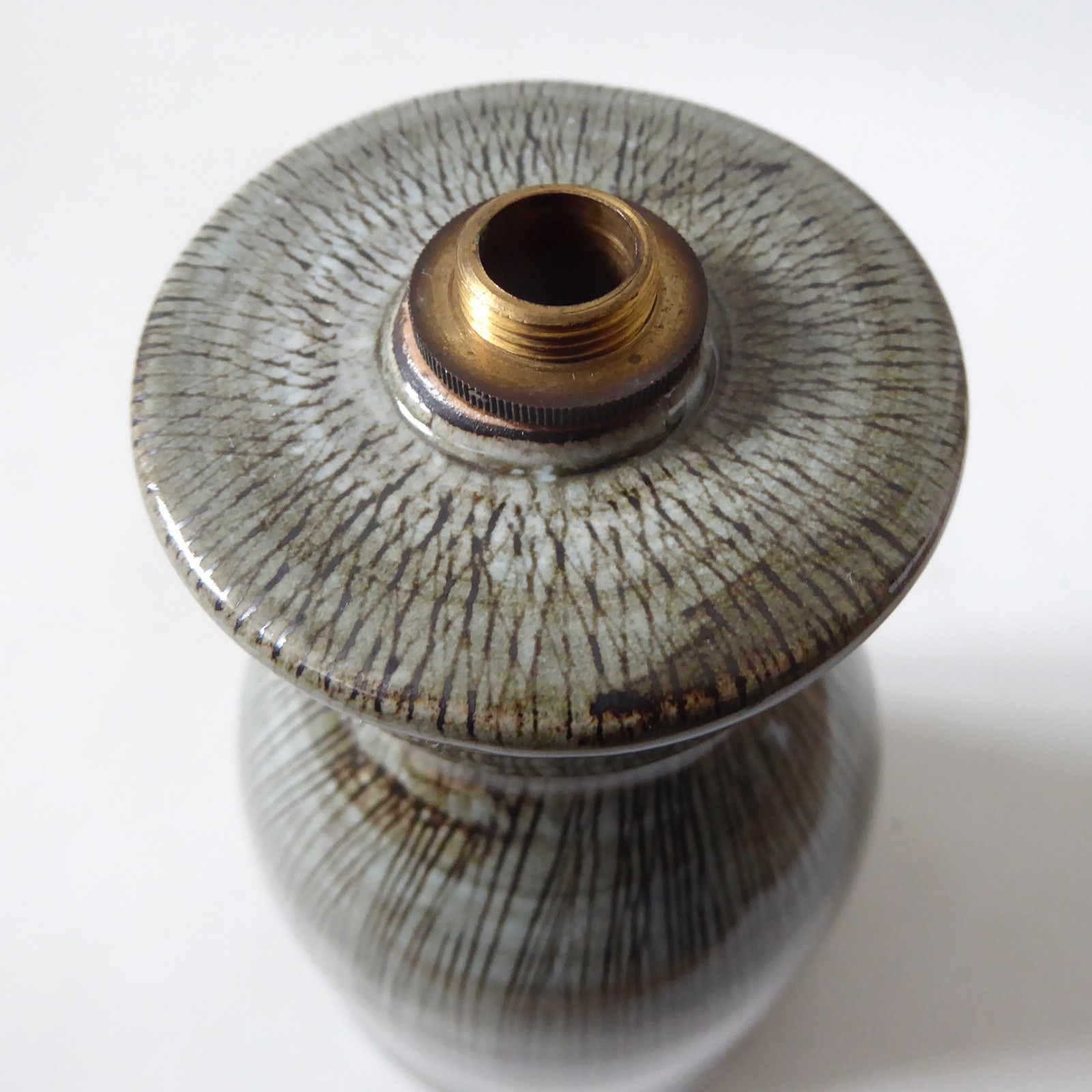 Rye Pottery vintage sgraffito grey table lamp base, 1960s mid century, Sussex - Image 12