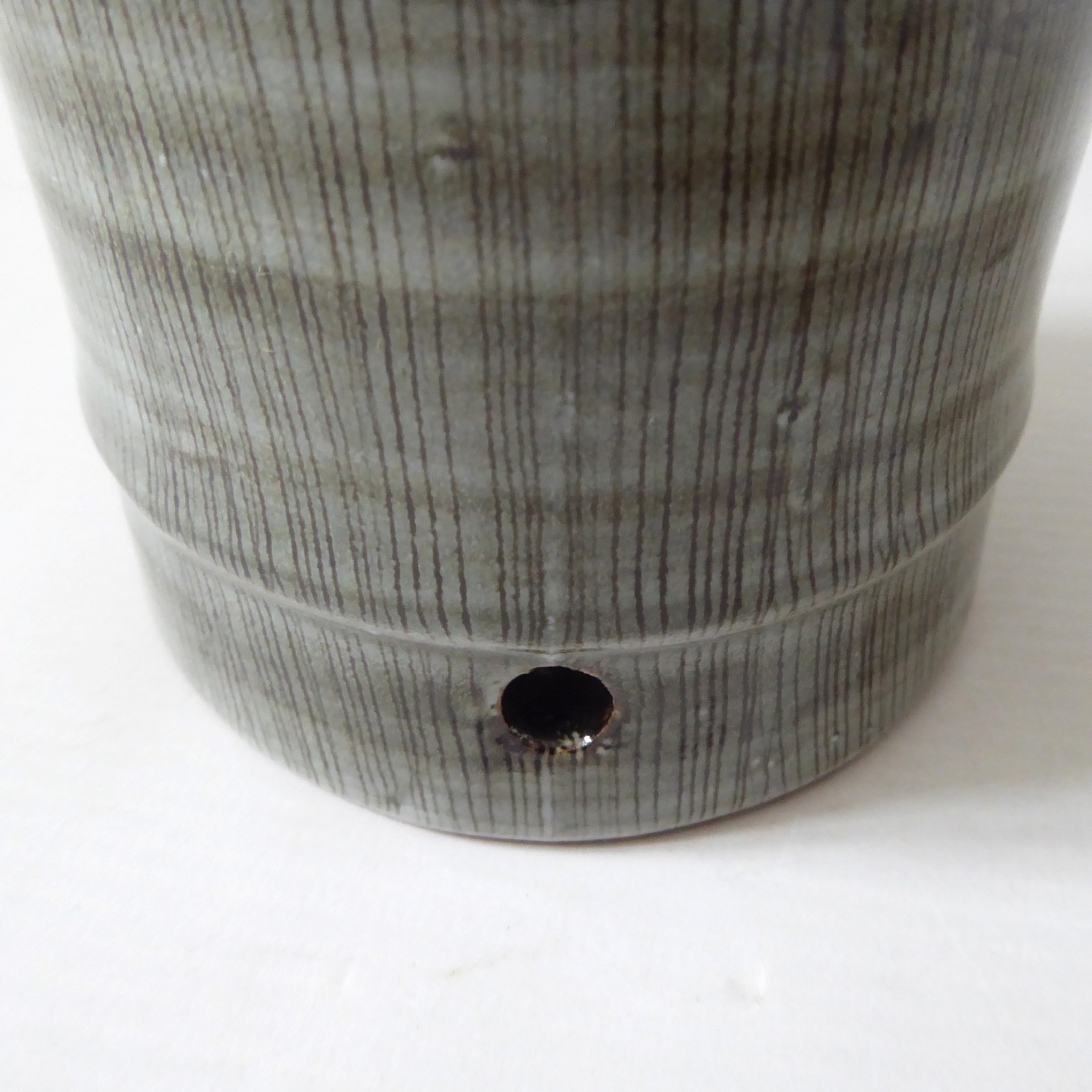 Rye Pottery vintage sgraffito grey table lamp base, 1960s mid century, Sussex - Image 13